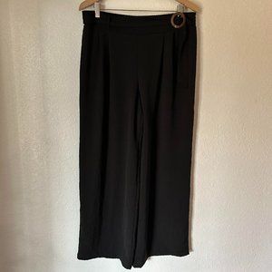 APT 9 Wide Leg Elastic Waist Pants with Decorative Belt L